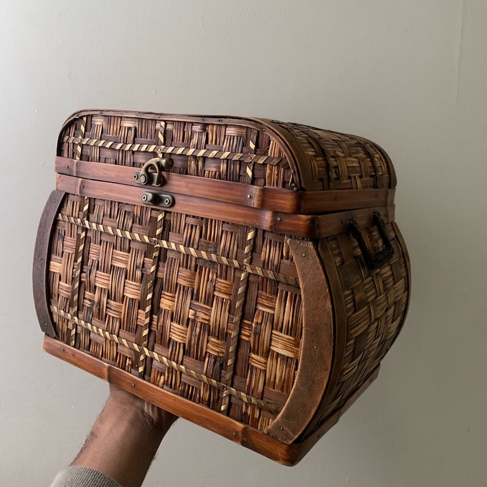 Antique Wick Wood storage box